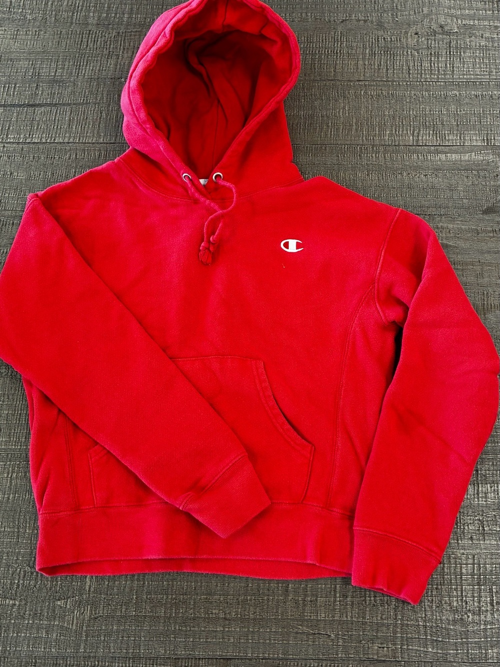 Champion women’s reverse weave red/pink thick heavy Crewneck Hoodie Sweatshirt
